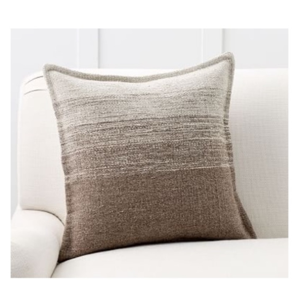 New: Ombre Undyed Wool Pillow Cover, 20", Natural
